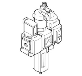 Zespół przygotowania powietrza FRL, Ręczny, G 1/4, 40μm, MSB4, Festo