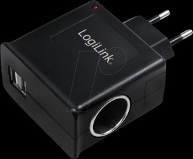 PA0046 USB charger, 2x USB-A + 12 V cigarette lighter