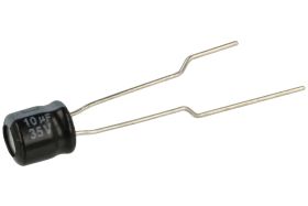 Kondensator; elektrolityczny; miniaturowy; 10uF; 35V; S5; S5035M0010AZF-0505; fi 5x5mm; 2,5mm; przewlekany (THT); taśma; Yageo;