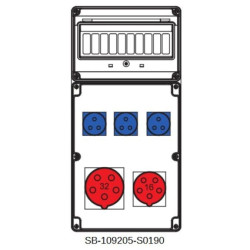 Rozdzielnica 1x5x32A 1x5x16A 3x3x16A INA=32A IP54 SB-109205-S0190-54