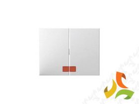 BERKER K.1 Klawisz podwójny z czerwoną soczewką do wyłącznika 2-klawiszowego biały połysk 14377009 HAGER