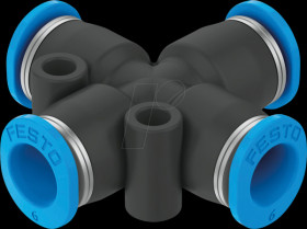 153380 Connector, X-shaped, 4x 6 mm diameter