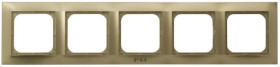 IMPRESJA Ramka pięciokrotna do łączników IP44 złoty metalik RH-5Y/28