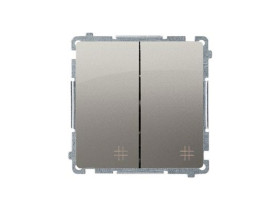 SIMON BASIC Wyłącznik krzyżowy podwójny (moduł) szybkozłącza satynowy BMW7/2.01/29 KONTAKT SIMON