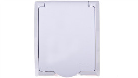 Fala Gniazdo Hermetyczne Pojedyncze Z/U Ip44 Z Przesłonami Klapka Biała...