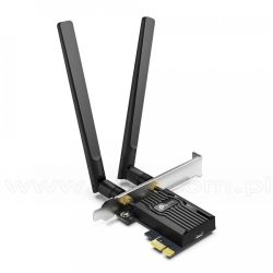 TP-Link Archer TX55E, Dwupasmowa bezprzewodowa karta sieciowa PCI-Express AX3000, Wi-Fi 6, Bluetooth 5.2