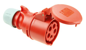 Gniazdo przenośne 16A 5P 400V czerwone IP44 SHARK 215-6