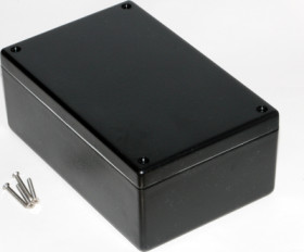 ABS enclosure, (L x W x H) 168 x 107 x 53 mm, black (RAL 9005), IP65, 1594EWBK