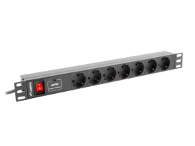 Listwa zasilająca RACK PDU 1U 16A 7xSCHUKO 2m czarna PDU-07F-0200-BK