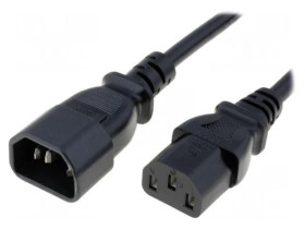 WN111-3/07/1B Kabel: 3x0,75mm2, IEC C13 żeński,IEC C14 męski, 1m
