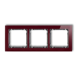 DECO Ramka potrójna - efekt szkła (ramka: bordowa spód: grafitowy) bordowy 14-11-DRS-3
