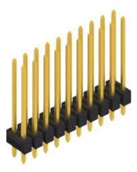 Pin header, 20 pole, pitch 2.54 mm, straight, black, 10055589