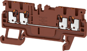 Through terminal block, push-in connection, 1.5 mm², 17.5 A, 6 kV, brown, 2534460000