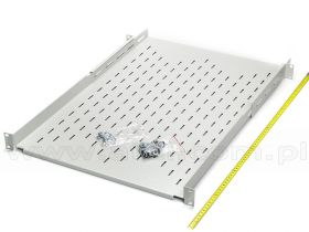 Półka do szafy rack 19", zwiększona nośność, regulowana, 660mm, 1U