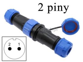 Wodoodporne złącze 2 piny; IP68; SP17; rozłączalne