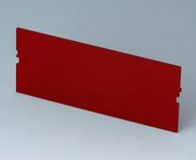 Front plate, PC, (W x H) 42 x 102 mm, red/transparent, B6604480