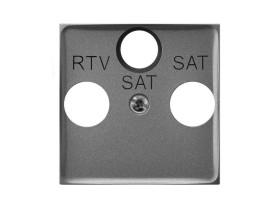ARIA Pokrywa gniazda RTV-SAT z dwoma wyjściami SAT szary mat PGPA-U2S/70 OSPEL
