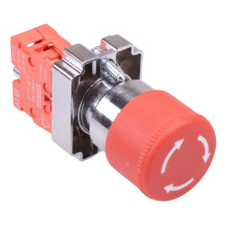 Techna PtecMetMushT30 30mm Emergency Stop Button Switch Metal 10A 1NC