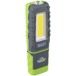 Sealey LED601G LED Twist Rechargeable Inspection Light 5W COB &amp; 1W SMD