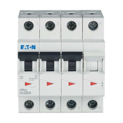 Wyłącznik nadprądowy MCB, Typ C, 3+N, 3A, 400V, 60V, Eaton, FAZ