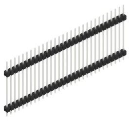 Pin header, 30 pole, pitch 2.54 mm, straight, black, 10056872