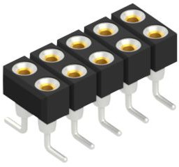 Socket header, 10 pole, pitch 2.54 mm, angled, 10042670