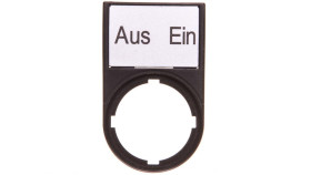 Tabliczka Opisowa Aus-Ein 50X30mm Czarna 22Mm Prostokątna M22s-St-D10 216490