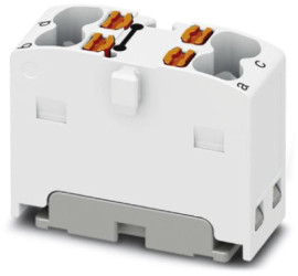 Distribution block, push-in connection, 0.14-2.5 mm², 4 pole, 17.5 A, 6 kV, white, 1046615