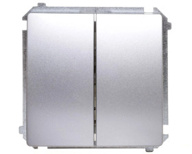 Simon Basic Łącznik świecznikowy 10AX 250V, szybkozłącza, srebrny mat BMW5.01/43