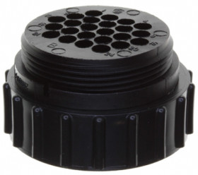 Plug housing, 24 pole, crimp connection, screw locking, straight, 206837-1