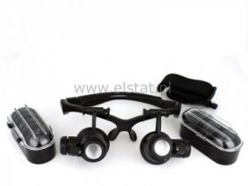 Lupa zegarmistrzowska 25x z podśw.okulary 4 socz.