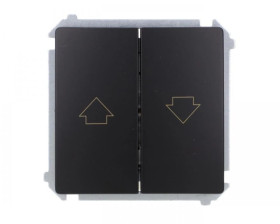 Simon Basic Przycisk roletowy (moduł) 10AX, 250V, zaciski śrubowe czarny BMZ1.01/49