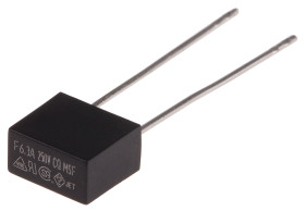 Bezpiecznik nieresetowalny 6.3A 250V RS PRO F Termoplastyczne 63 A przy 250 V AC rozstaw 5.08mm