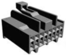 Socket, unequipped, 16 pole, straight, 2 rows, black, 172021-2