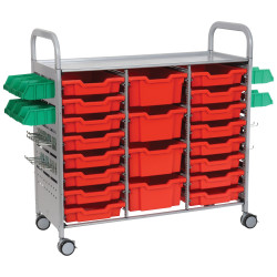 Callero Plus STEAM Activity Treble Trolley &amp; Flame Red Gratnells Trays