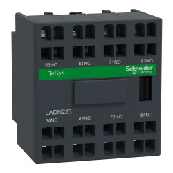 Blok styków pomocniczych Schneider Electric 4 2NC + 2NO LADN Zacisk sprężynowy montaż czołowy
