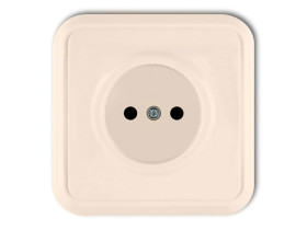 LIZA Gniazdo pojedyncze bez uziemienia beżowy 1GPT-1 KARLIK