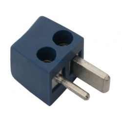 wtyk głośnikowy skręcany kątowy niebieski mini