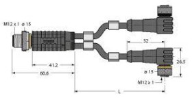 Turck 6628185 Adapter czujnika/aktuatora VBRS4.4-2WKC4T-1,5/1,5/TXL, 1 szt.