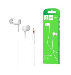 Słuchawki douszne z mikrofonem białe