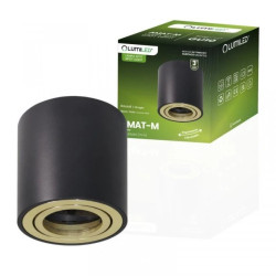 Oprawa Natynkowa HALOGENOWA Spot Tuba Ruchoma AMAT-M GU10 Okrągła CZARNO-ZŁOTA 84mm LUMILED