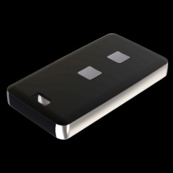 Teko - seria REMO-TEK (13122.44) - obudowa do pilota w kolorze czarnym z chromowanymi metalowymi bokami (71,5 x 39,3 x 11,5 mm)