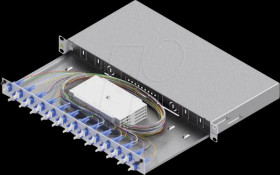 LSB1C335 19" FO splice box, 1U, 24 ports, 24x LC duplex, OS2