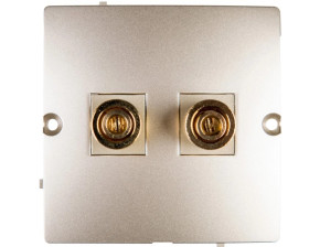 Simon Basic Gniazdo głośnikowe do jednej kolumny satynowe BMGL2.02/29