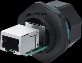 IC06-R102 RJ45 coupler + PCB board, RJ45 jack both ends, bayonet