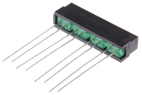 Wyświetlacz diodowy LED 4-segmentowy 1 mcd, Zielony Kingbright 568 nm