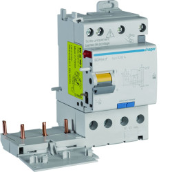 RCCB, Typ F, 3P+N-biegunowy, 40A, 30mA, Hager, BDF