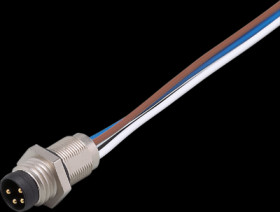 Panel plug, M8, 4 pole, straight, E11190