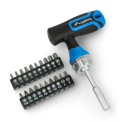 Zestaw śrubokręt typ T z grzechotką uchwyt 20 bitów Lanberg NT-0807