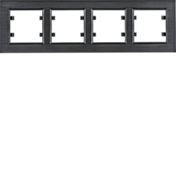 Lumina passion Ramka 4-krotna pozioma aluminium czarne WL9243